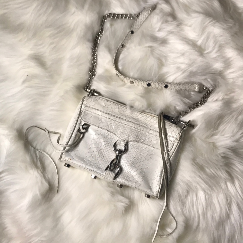 Rebecca Minkoff white snake skin crossbody